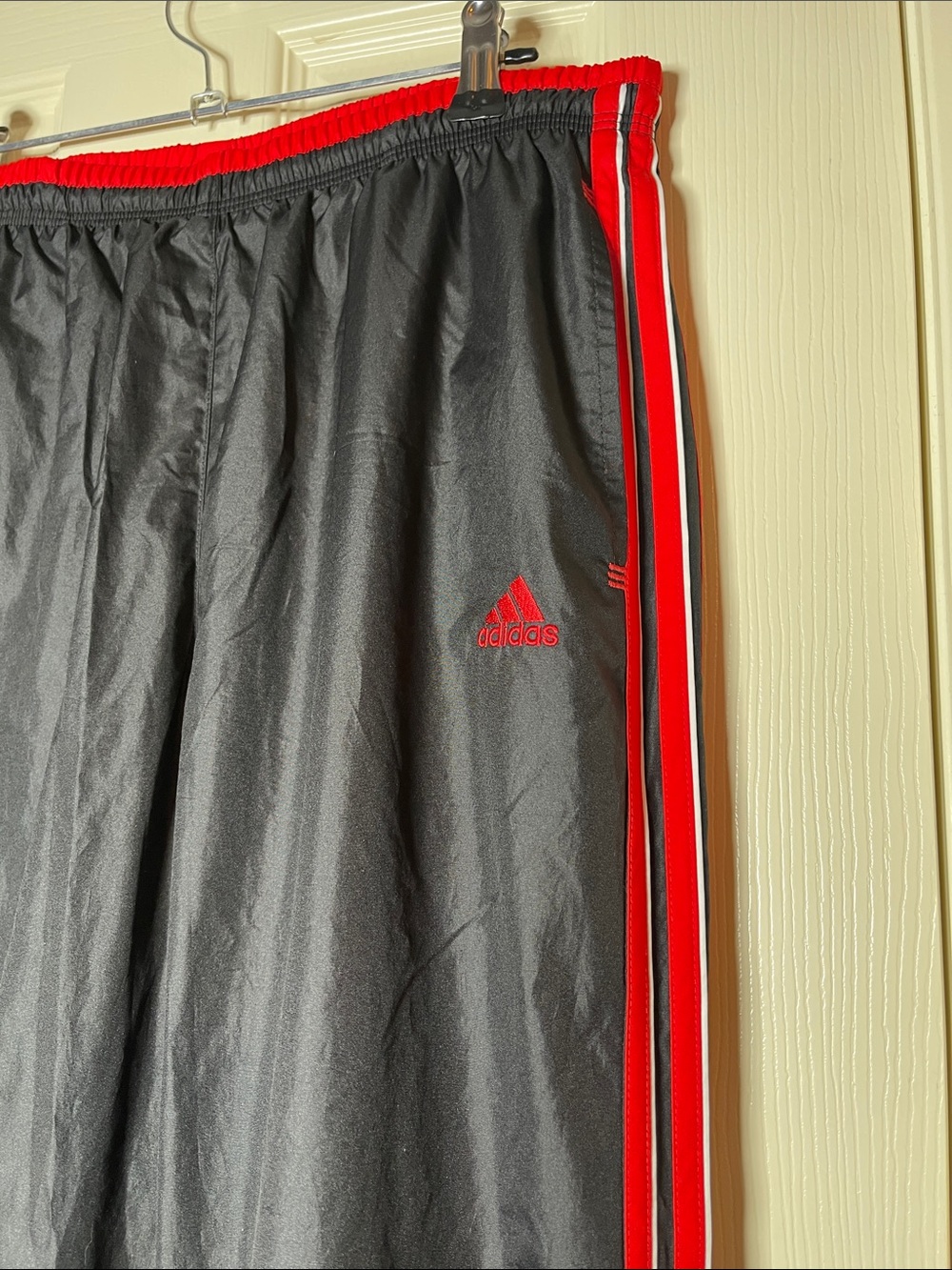 adidas Black Track Pants with Red Side Stripes - Picture 2 of 10